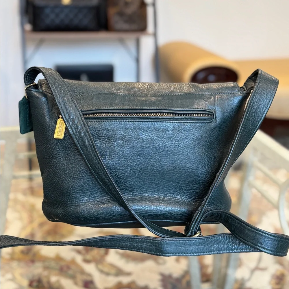Vintage Coach ‎ 4900 Sonoma Flap GREEN Leather Saddle Bag